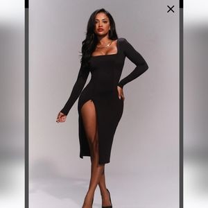 TA3 Squarey Long Sleeve Dress